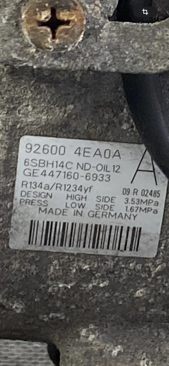 Компресор кондиционера Renault Megane ||| 1.5dCi Рено Меган 3 926004EA0A 6SBH14C - фото 2